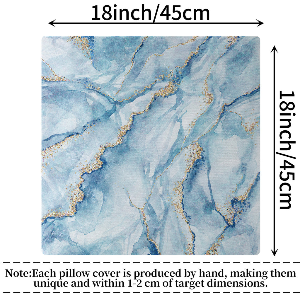 Abstract Gold Foil Linen Throw Pillow Cover 18x18 Square
