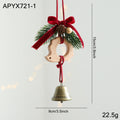 Rustic Wooden Bell Ornament with Pinecone Velvet Bow