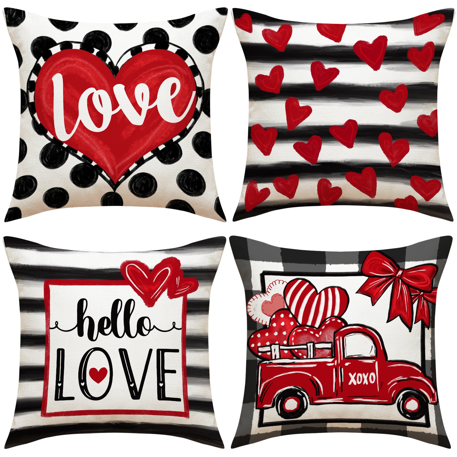 Valentine’s Day Heart Throw Pillow Covers Cute Love Decor