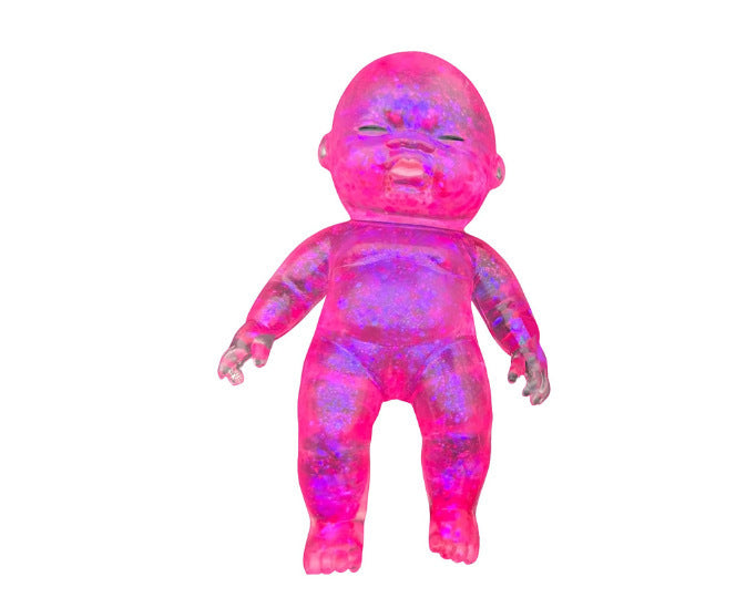 Glitter Jelly Doll Squishy Toy Soft Squeeze Stress Relief