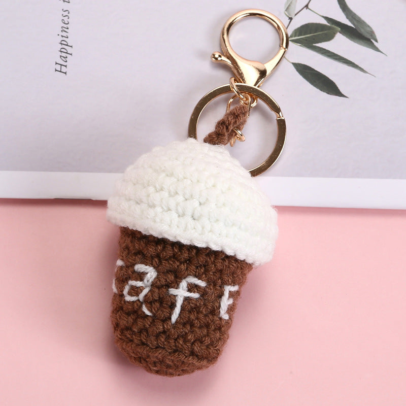 Crochet Fast Food Keychain Mini Food Bag Charm Gift