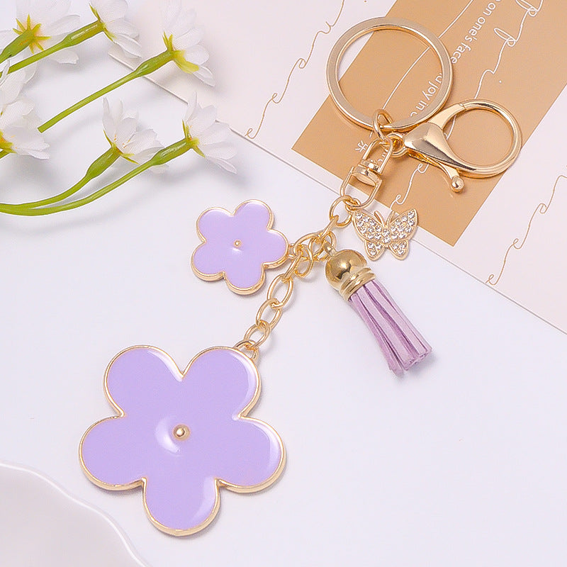 Butterfly Tassel Rhinestone Keychain Bag Charm Gift