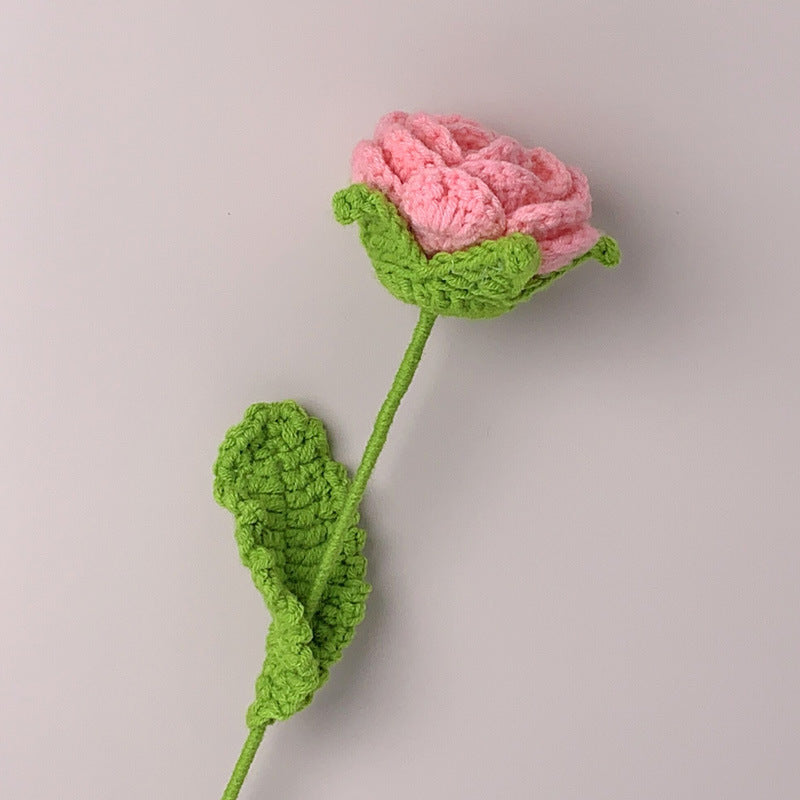 Valentine’s Day Handmade Crochet Rose Flower Decor Gift