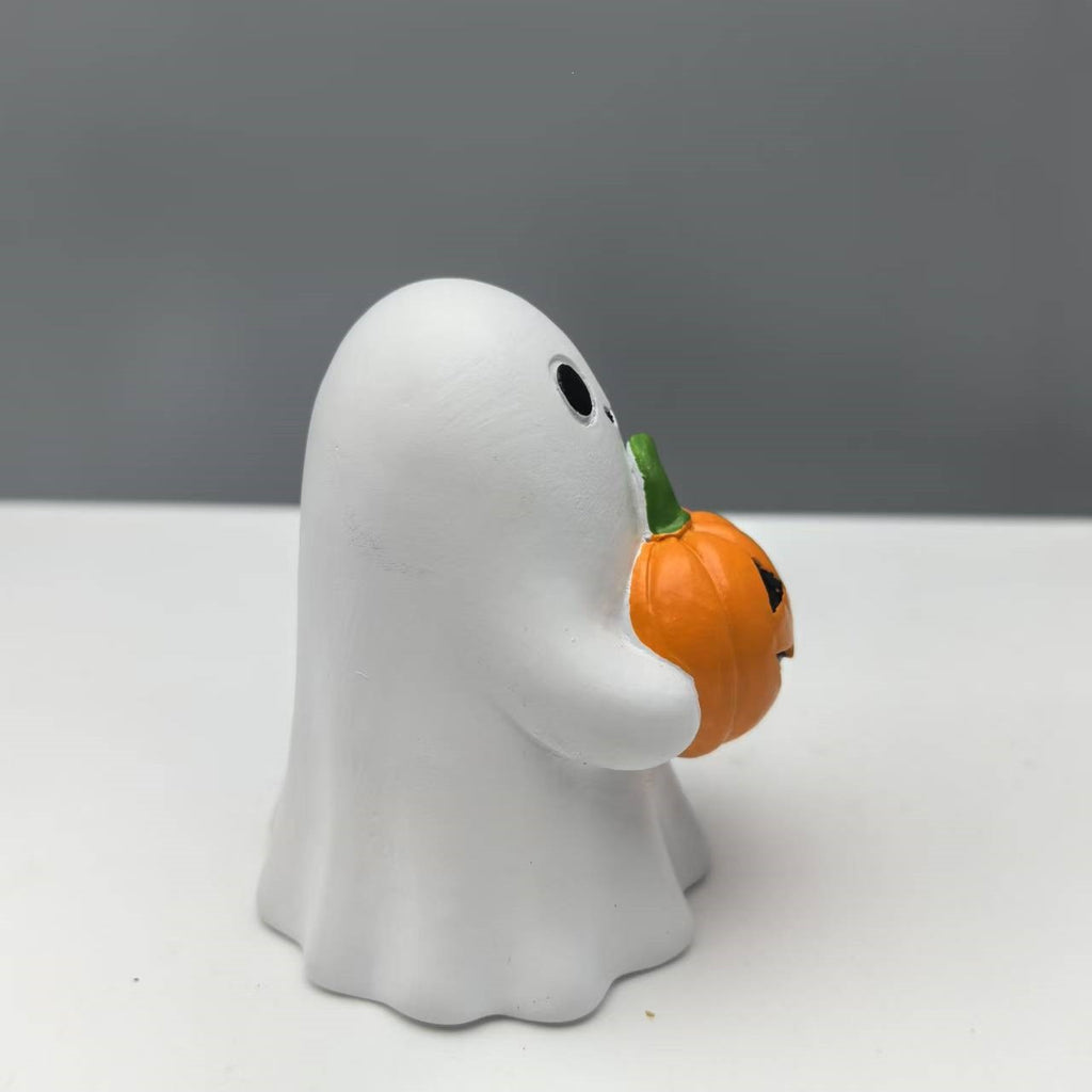 Halloween Ghost Pumpkin Resin Figurine Holiday Table Decor