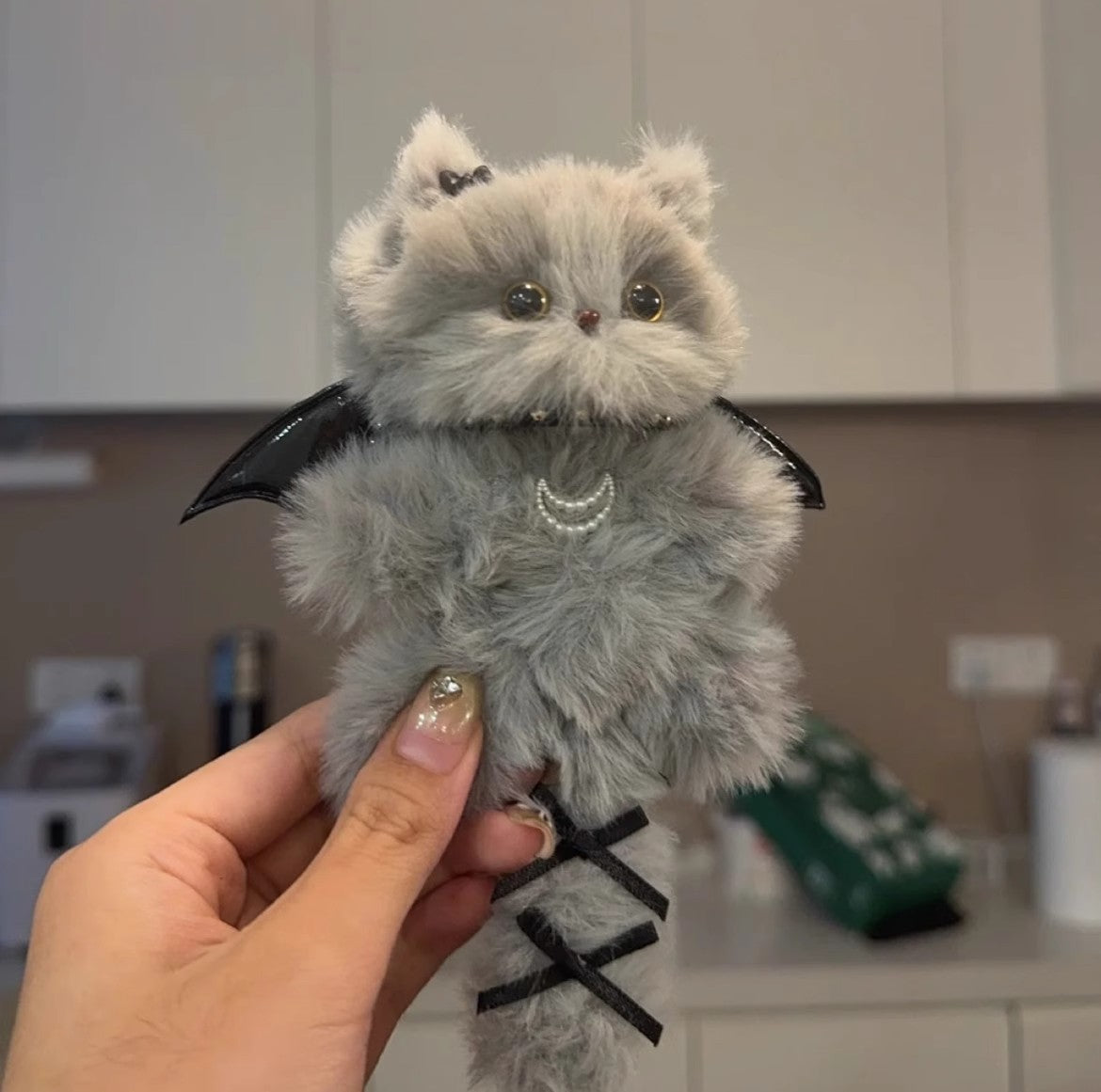 Cute Plush Cat Bag Charm Fluffy Keychain Pendant