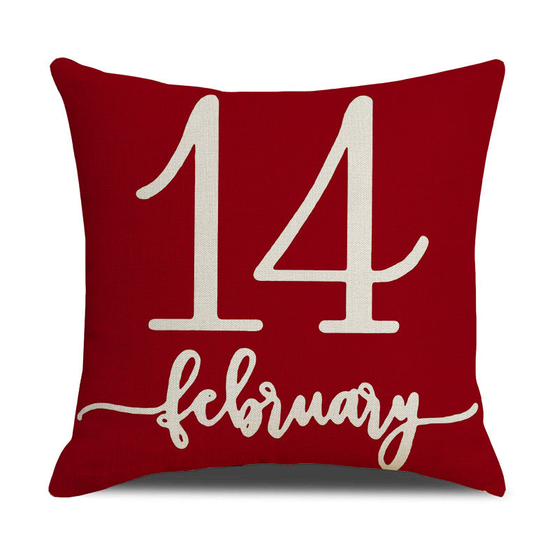 Valentines Day Nordic Linen Pillow Cover Romantic Home Decor