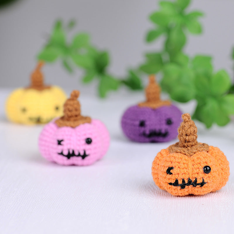 Handmade Crochet Halloween Pumpkin Hanging Ornaments