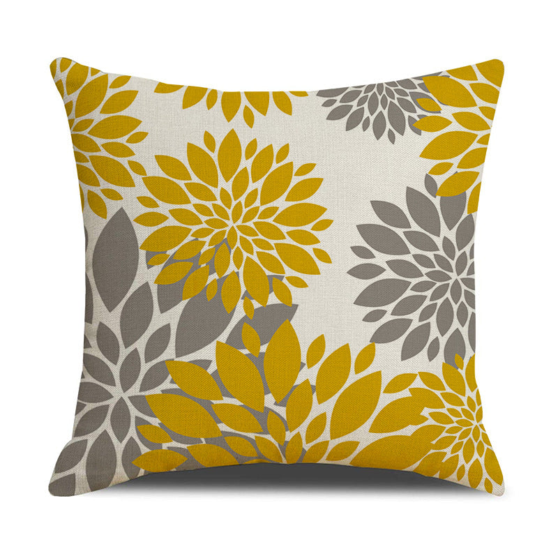 Nordic Square Faux Linen Geometric Throw Pillow Cover