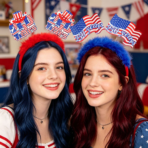 4th of July Patriotic 250th Anniversary Red White Blue Headband