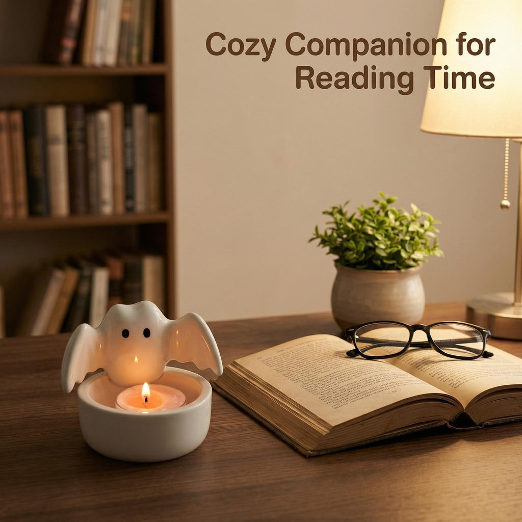Cute Ghost Ceramic Candle Holder for Halloween Decor