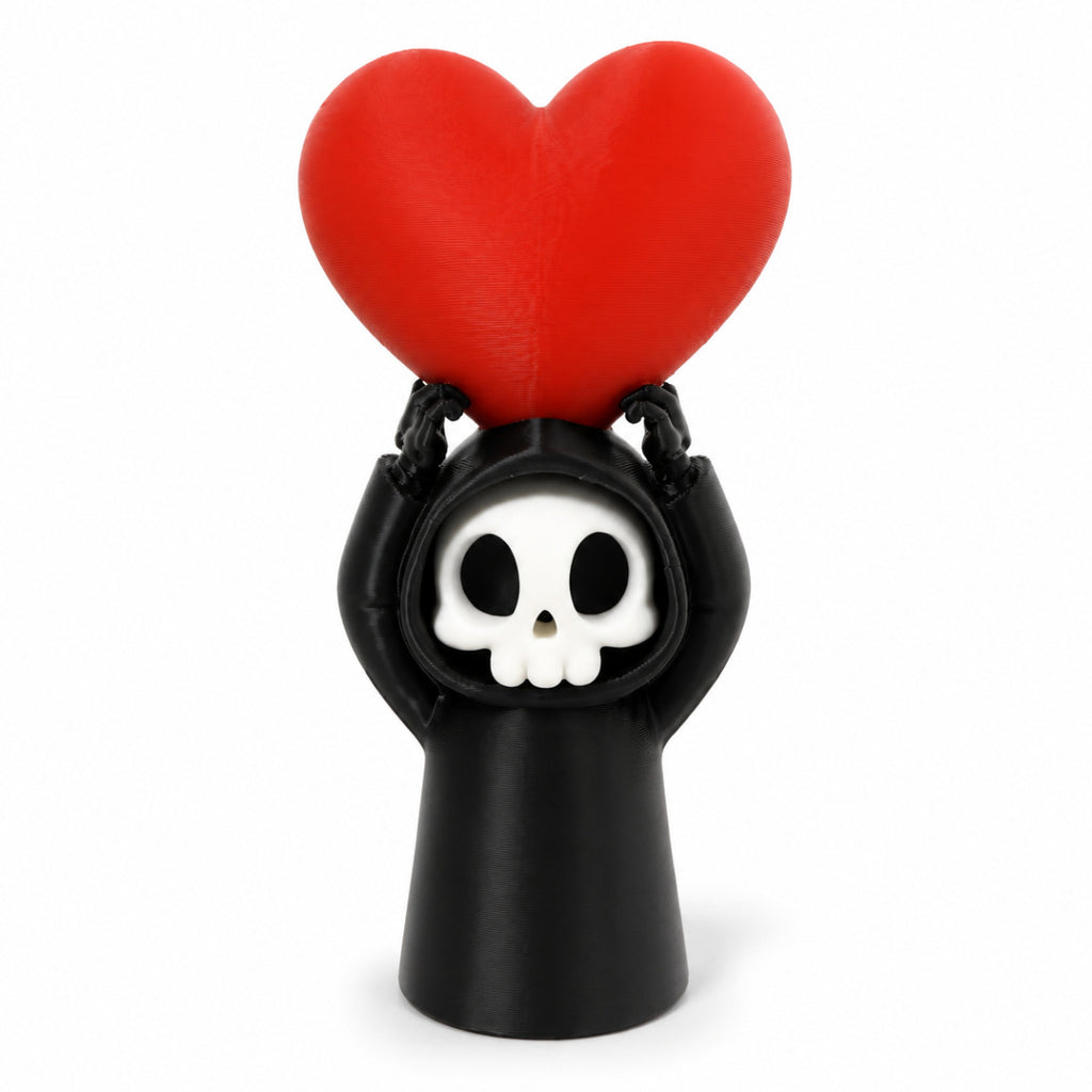 3D Printed Skull Heart Decor Keychain Plastic Gift Accessory