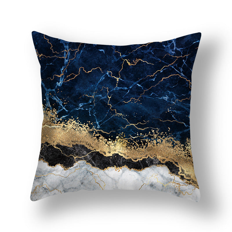 Abstract Gold Foil Linen Throw Pillow Cover 18x18 Square