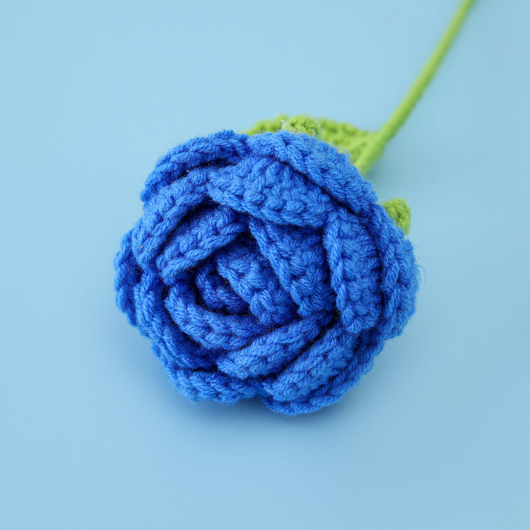 Valentine Crochet Rose Artificial Flower for Home Decor