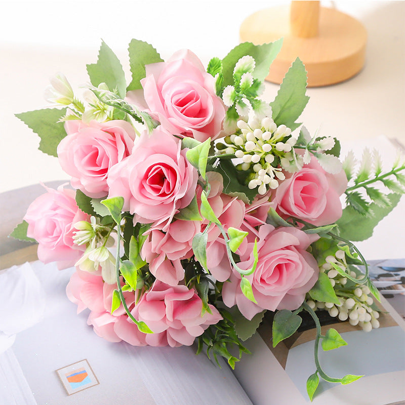 Valentines Day Romantic Rose Artificial Bouquet Home Decor