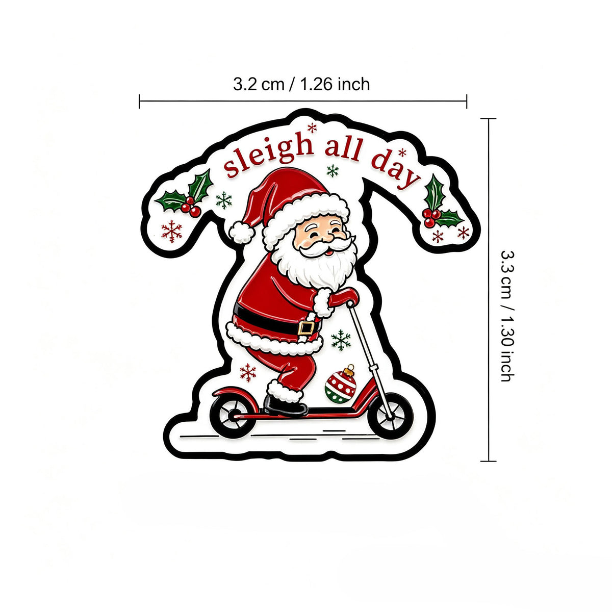 Santa Scooter Enamel Pin Christmas Holiday