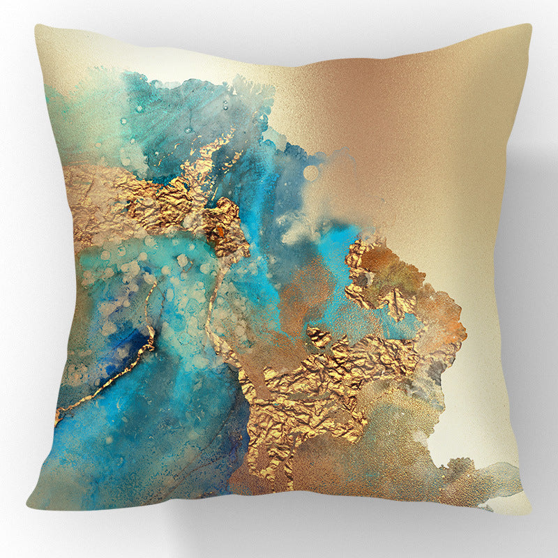 Gold Foil Abstract Marble Cushion Cover Nordic Style