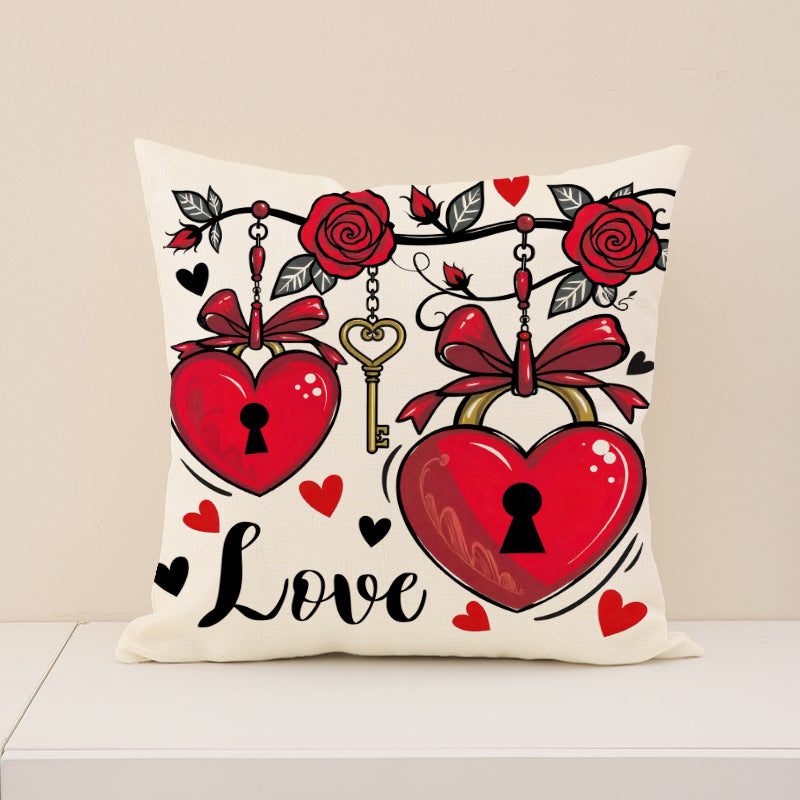 Valentine Love Lock Pillow Covers Nordic Romantic Set