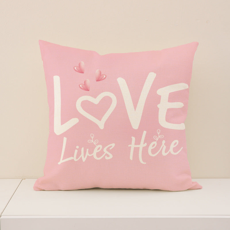 Pink Valentines Pillow Covers Cute Bear Rose Love Decor Set