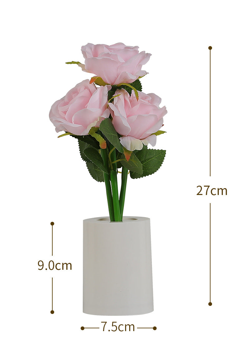 LED Rose Flower Night Light Table Lamp Bedroom Decor