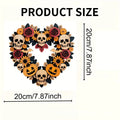 Wooden Halloween Skull Wreath Hanging Door Decor