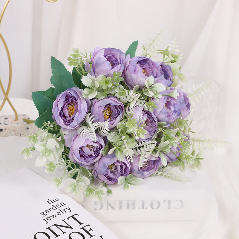 Valentine’s Faux Peony Rose Bouquet Floral Home Decor
