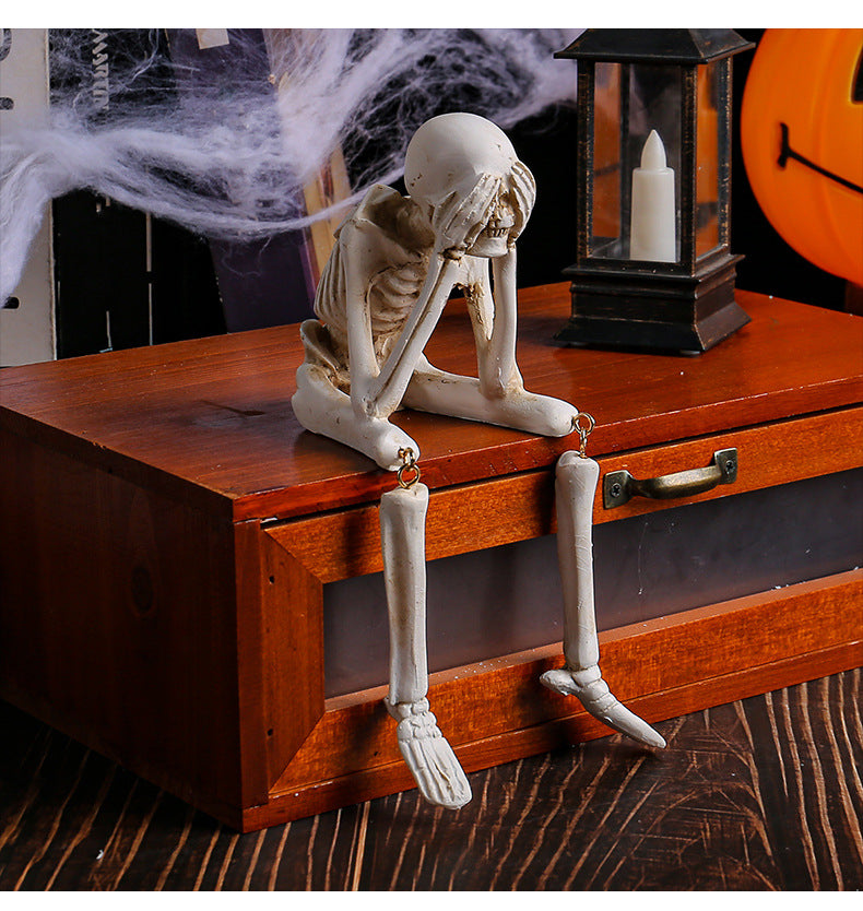 Halloween Skeleton Figurine Spooky Tabletop Decor
