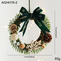 Christmas Mini Wreath Velvet Bow Pinecone Bell Ornament