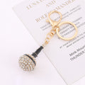 Rhinestone Microphone Keychain Chic Metal Bag Charm Gift