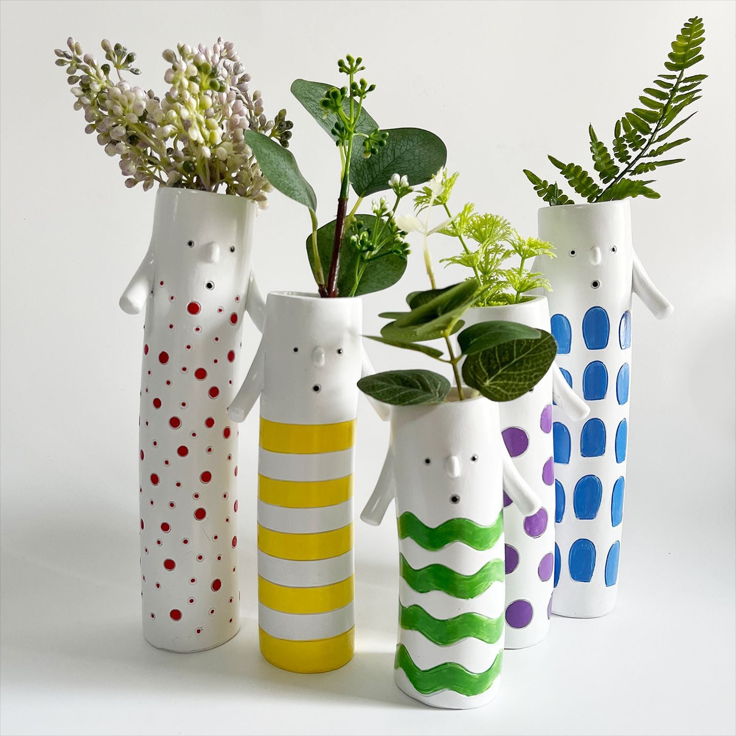 Cute Handmade Character Ceramic Vase for Home Table Decor