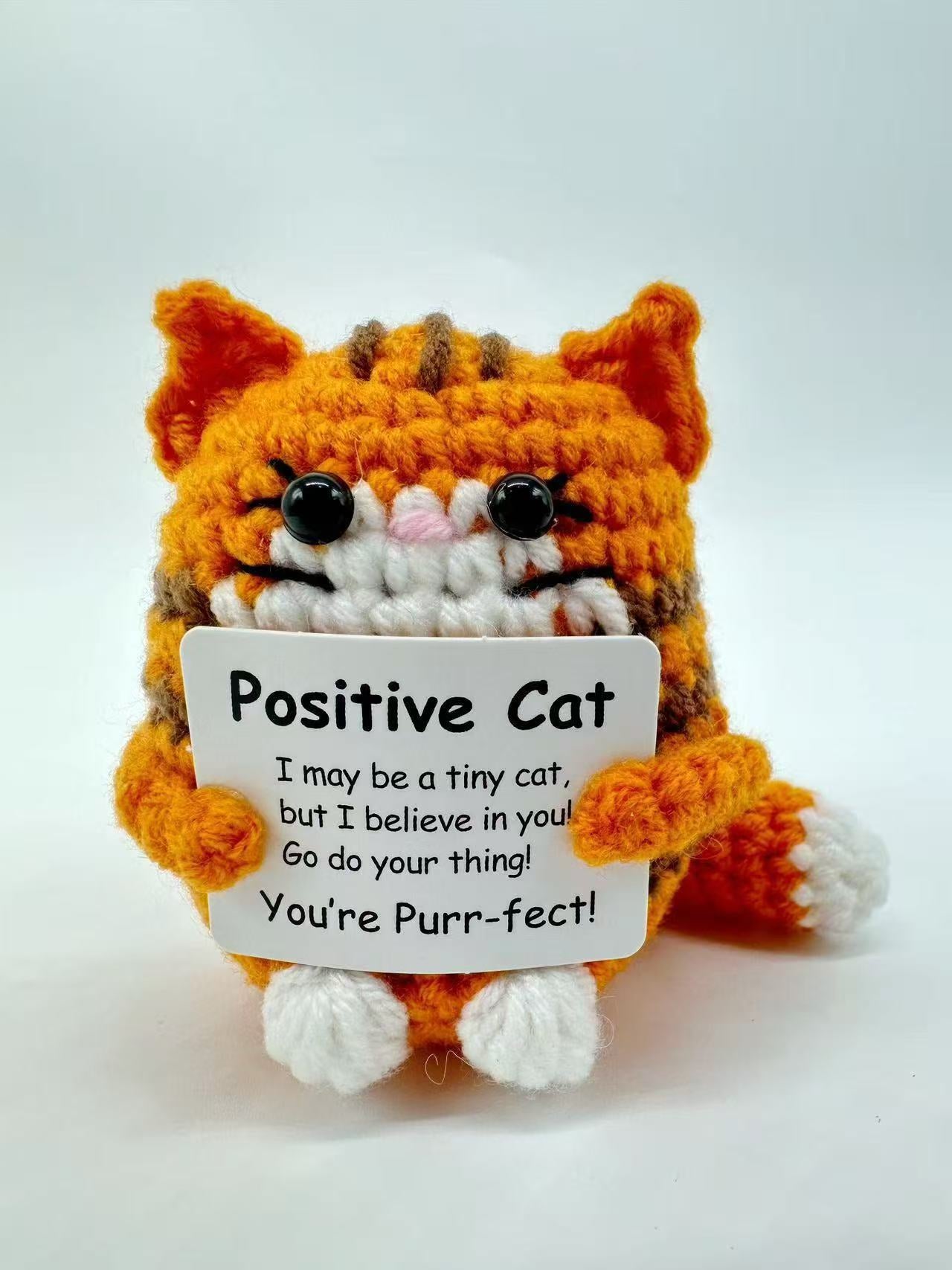 Crochet Plush Toy Cute Knitted Gift with Positive Message