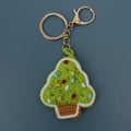 Christmas Tree Keychain Handmade Crochet Holiday Decor