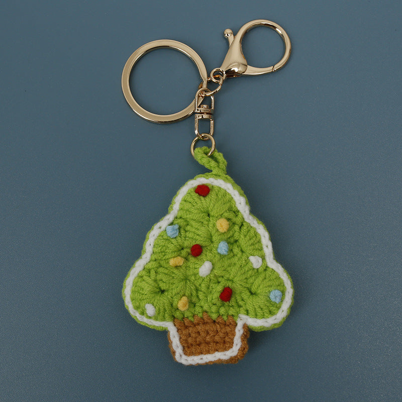 Christmas Tree Keychain Handmade Crochet Holiday Decor