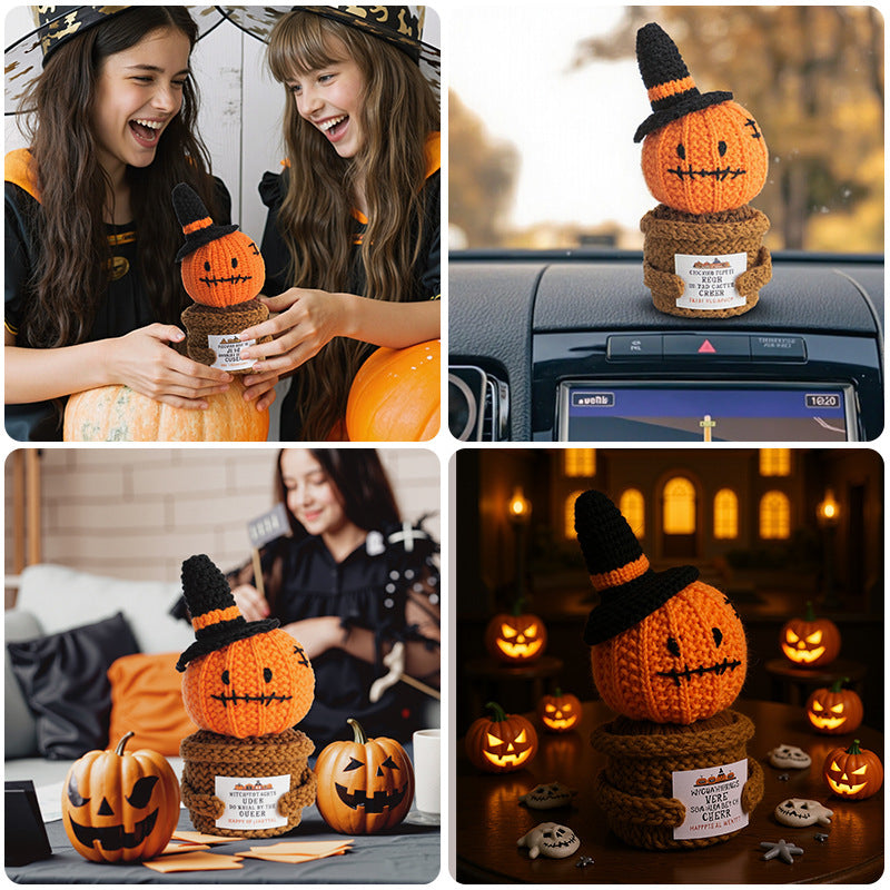 Halloween Crochet Pumpkin Plush Toy Kids Decor Gift