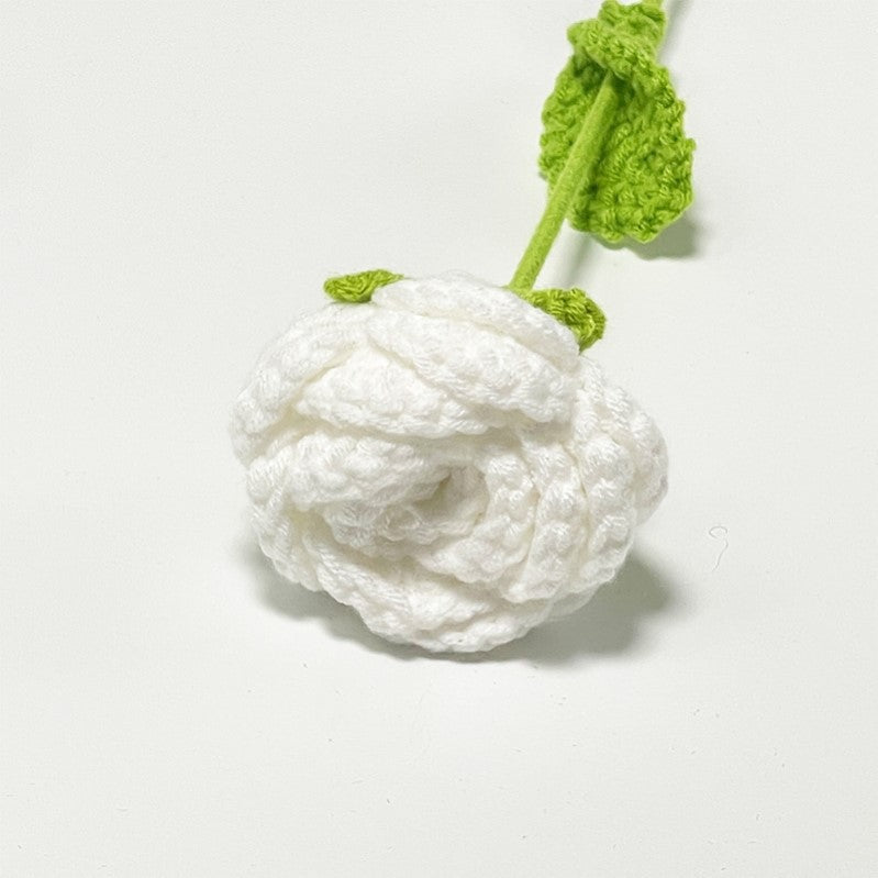 Valentine Crochet Rose Artificial Flower for Romantic Decor