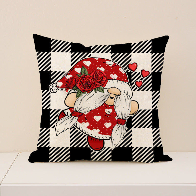Valentine Gnome Heart Pillow Covers Set for Cozy Home Decor