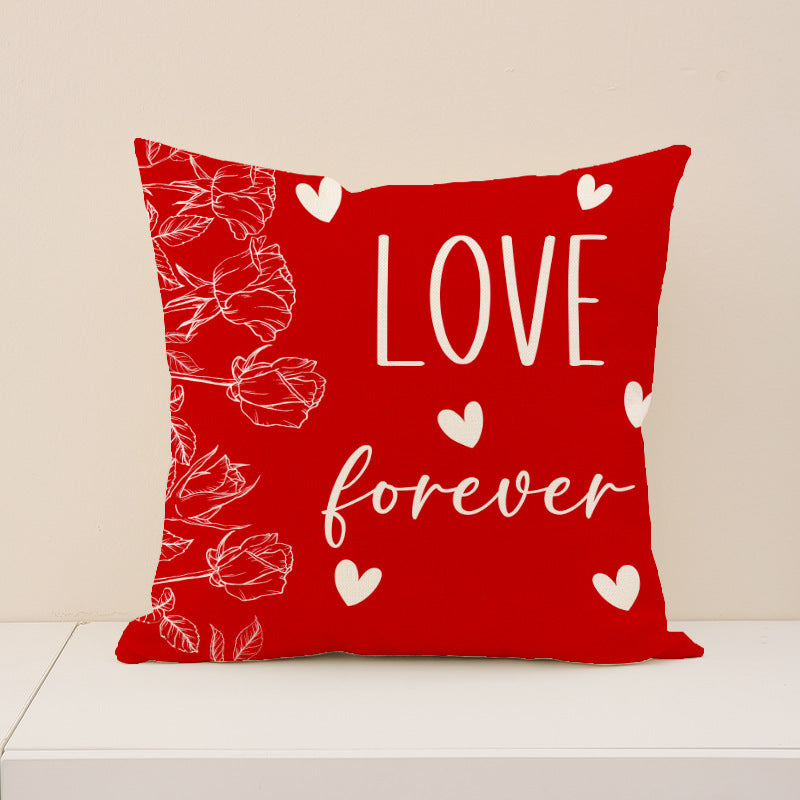 Valentine Plaid Bear Heart Basket Pillow Cover Set