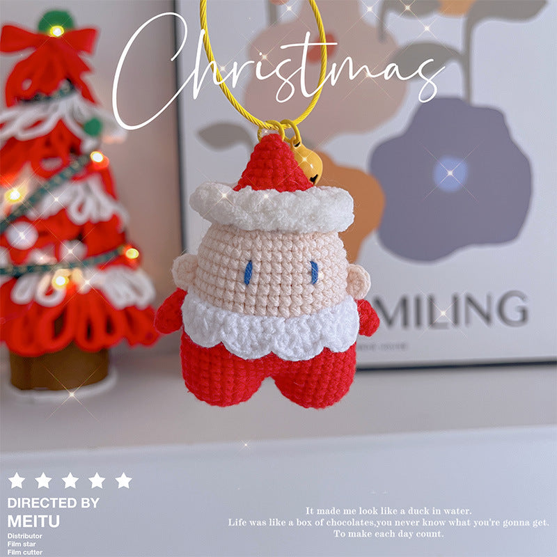Crochet Santa Claus Keychain Christmas Hanging Ornament