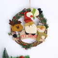 Christmas Wreath Door Hanging Decoration Plush Wooden Accent