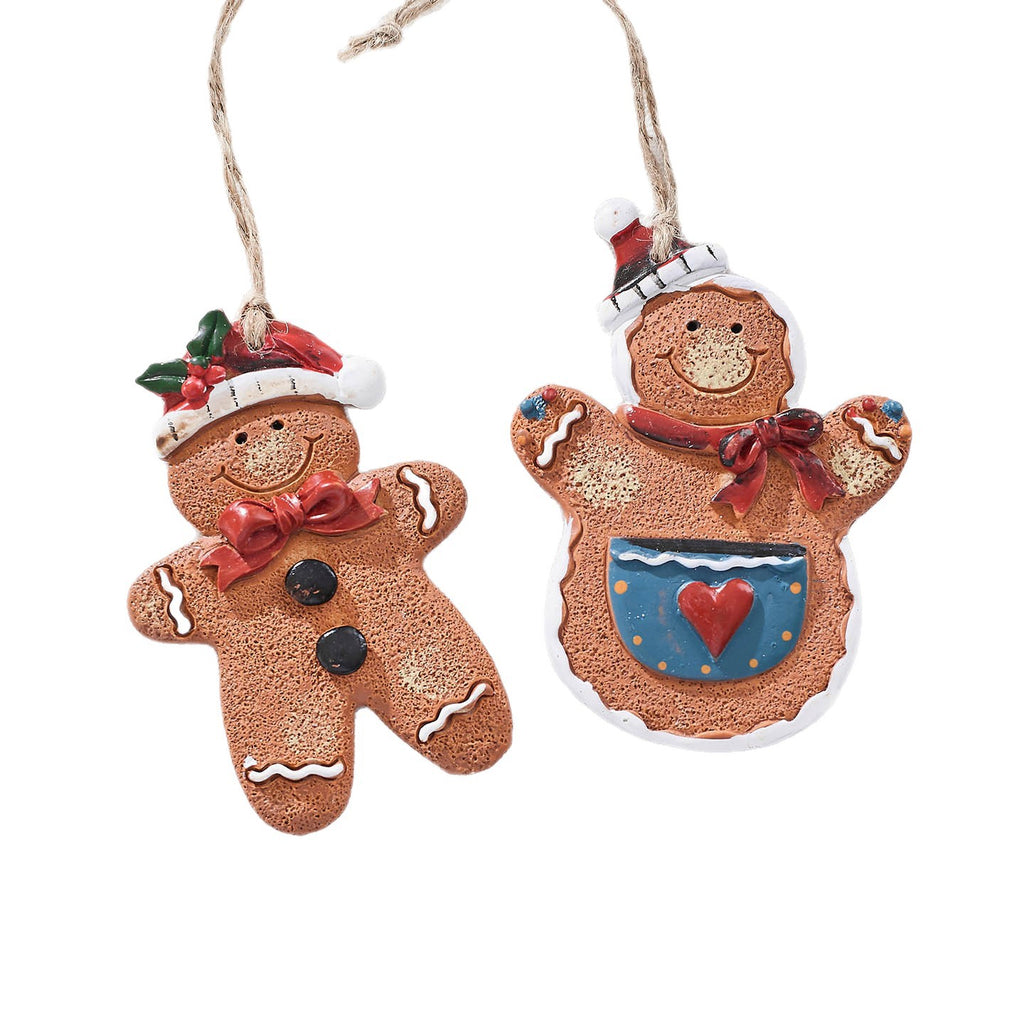 Resin Gingerbread Christmas Ornament Holiday Tree Hanging Decor