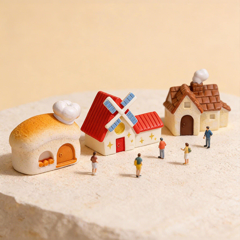 Mini Resin Fairy House Figurines DIY Garden Decor