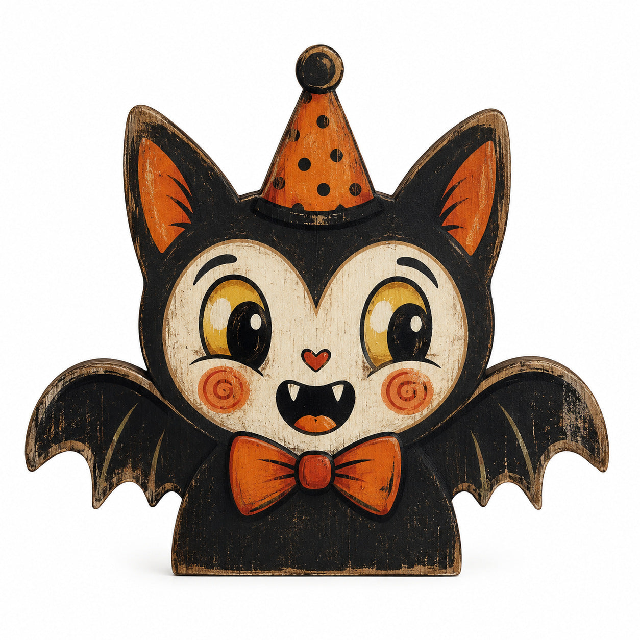 Halloween Wooden Table Decor Cat Owl Pumpkin Design