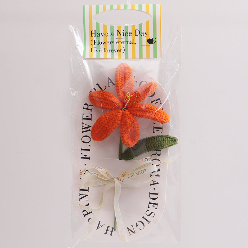 Handmade Blooming Tulip Crochet Flower Decorative Gift