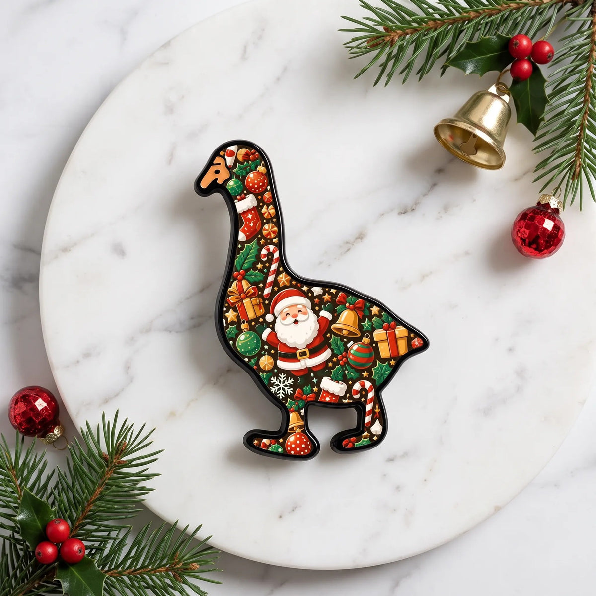Christmas Goose Enamel Pin Holiday Jewelry