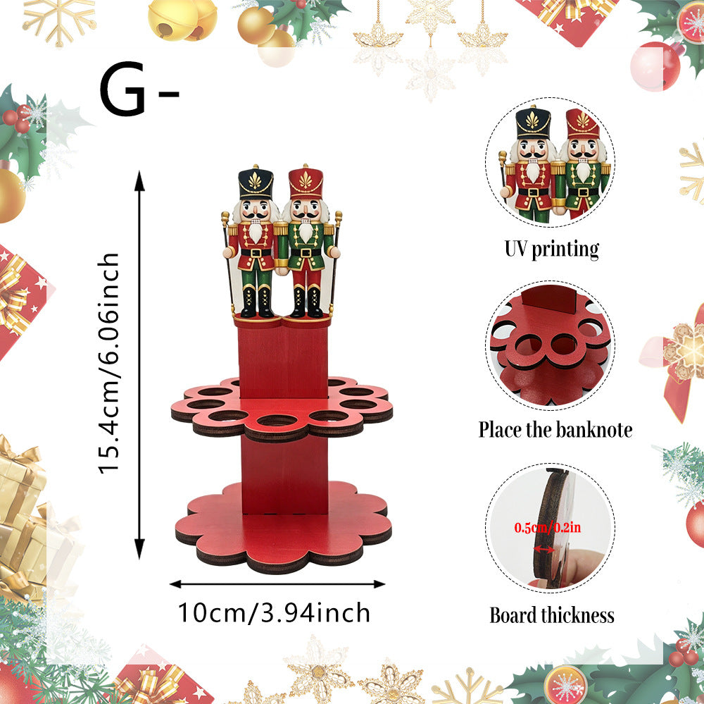 Wooden Christmas Snowman Santa Tabletop Decoration Holiday Decor