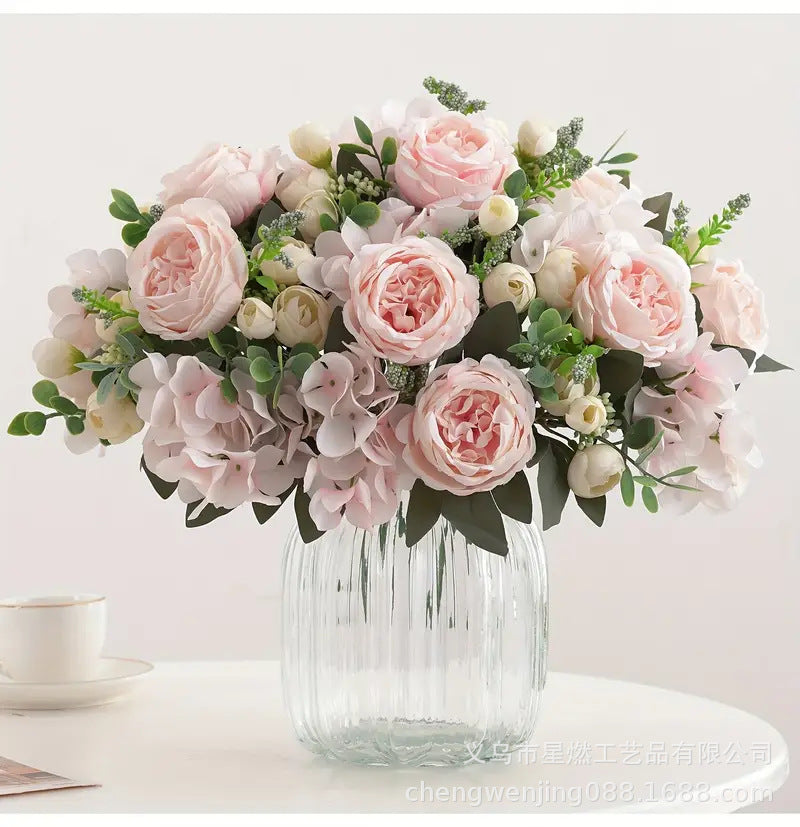 Valentine Artificial Peony Rose Bouquet Home Decor