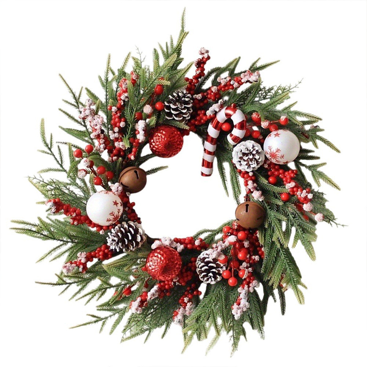 Handmade Christmas Wreath with Bow and Pine Accents
