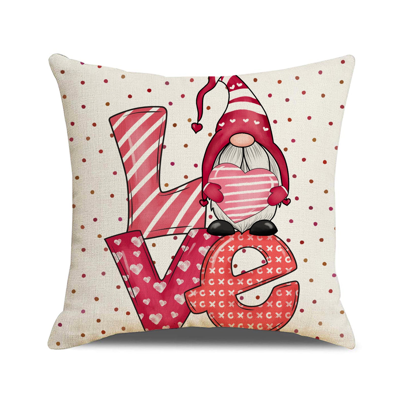 Valentine Red LOVE Pillow Covers Set Rustic Heart Decor
