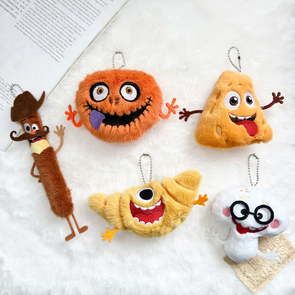 Halloween Plush Keychain Bead Chain Animal Charm Bag Accessory