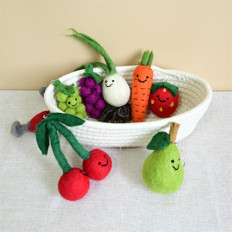 Handmade Felt Fruit Vegetable Keychain Bag Charm Ornament