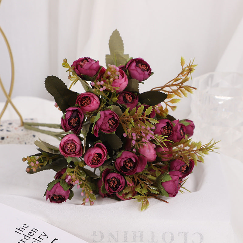 Valentine’s Day Mini Rosebud Faux Floral Bouquet Home Decor